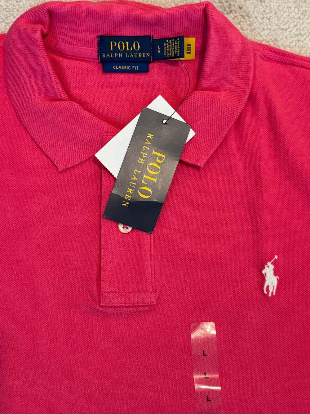 Ralph Lauren Women’s Hot Pink Polo Shirt with Embroidered Pony Sz L - Picture 3 of 3